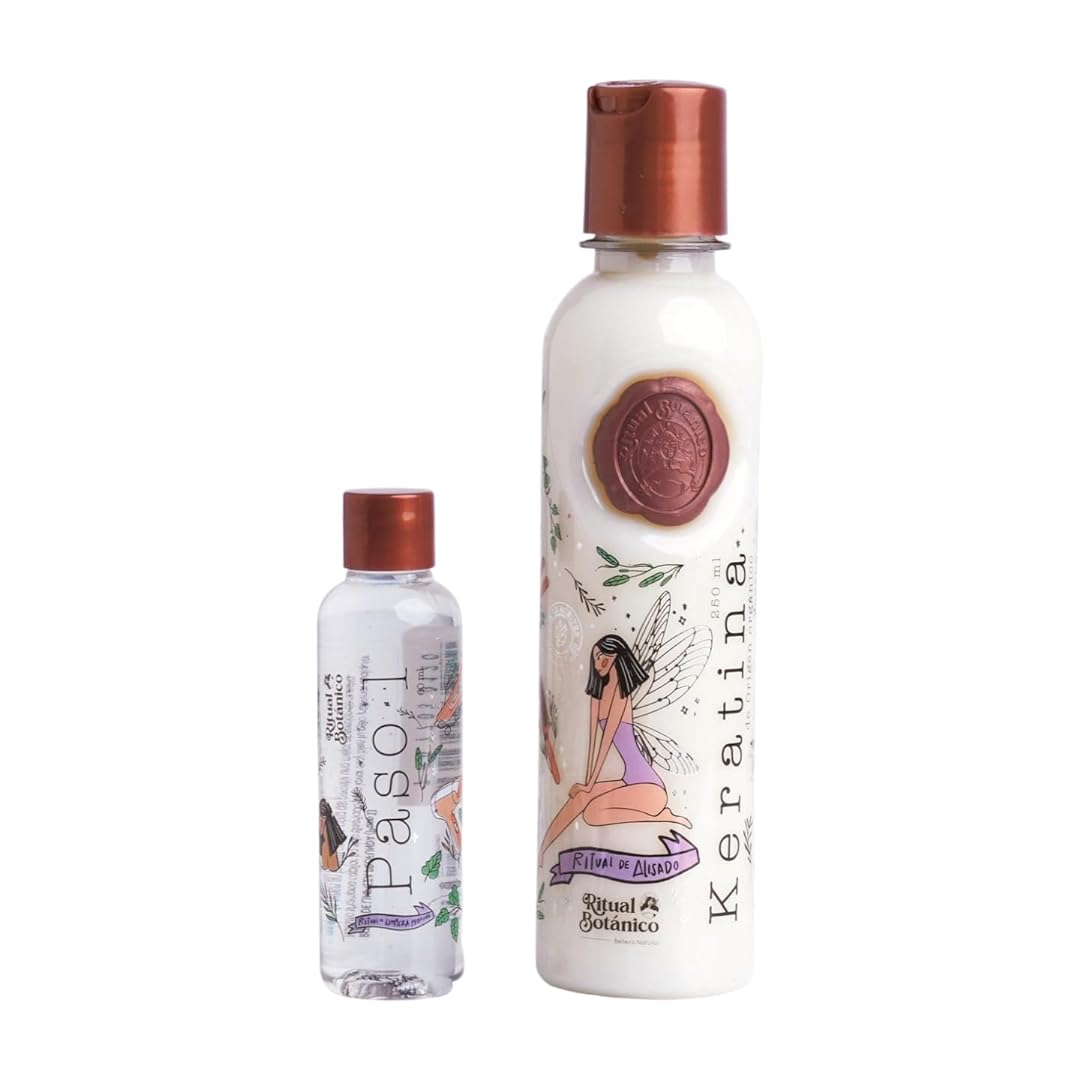 RITUAL BOTANICO Keratina Organica 250 ML - 12 Aceites Naturales y Amino‡cidos que aportan brillo, sedosidad y nutrici—n. Keratina para alisar el pelo entre 4-6 meses. Con Arg‡n, TŽ Verde, KaritŽ,